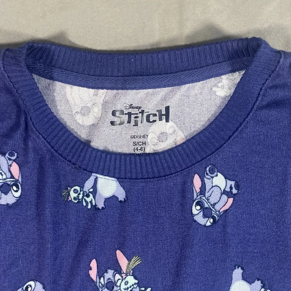 Disney Pajama Top Shirt Nightgown Lilo & Stitch Long Sleeve Sz Small Women Soft - Picture 2 of 6